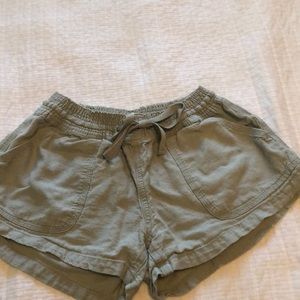 Light green linen shorts